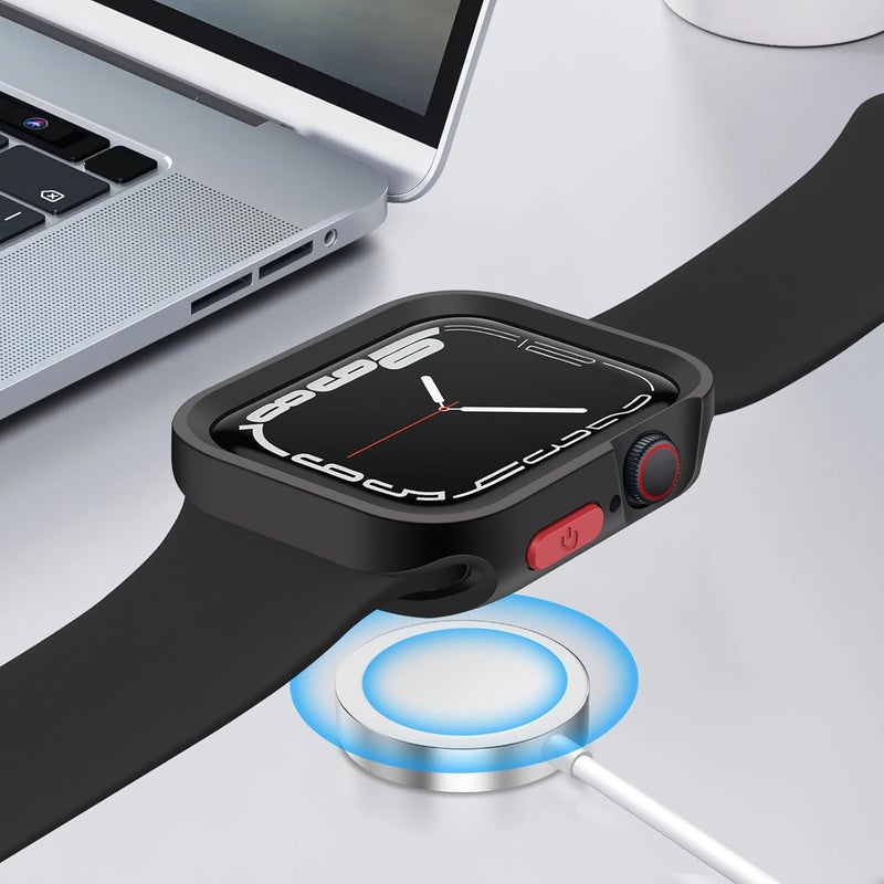 ZZDZZ Rugged Case Compatible with Apple Watch Case 41mm 40mm Series 9/8/7/6/5/4/SE3/2/1, Soft Flexible TPU Shockproof Protective Bumper Cover for iWatch 41mm 40mm, Black - Image 5